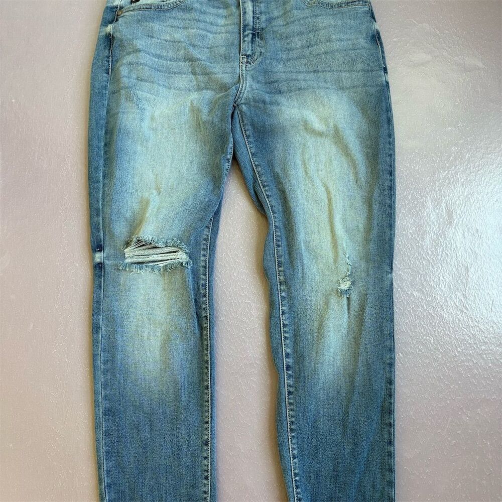 KanCan Women's Distressed Skinny Jeans Blue Size 31‎ Stretch Denim